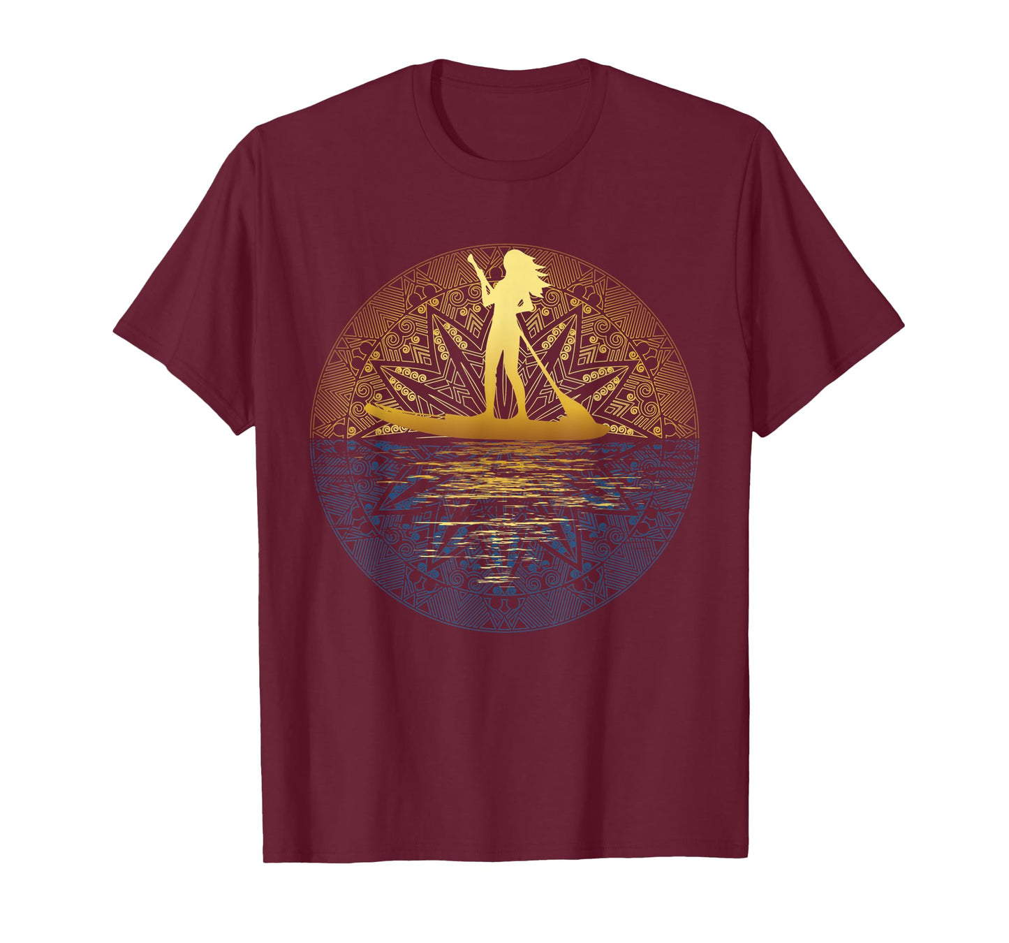 Paddleboard SUP Girl Mandala Reflected Stand Up Paddle Board T-Shirt