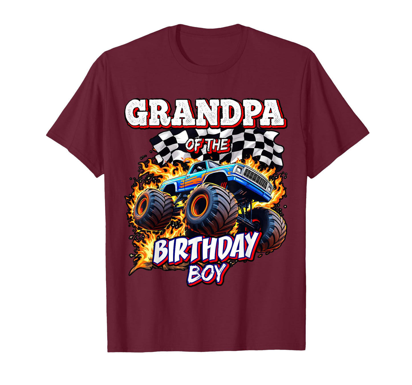 Grandpa of the Birthday Boy Monster Truck Birthday Party T-Shirt