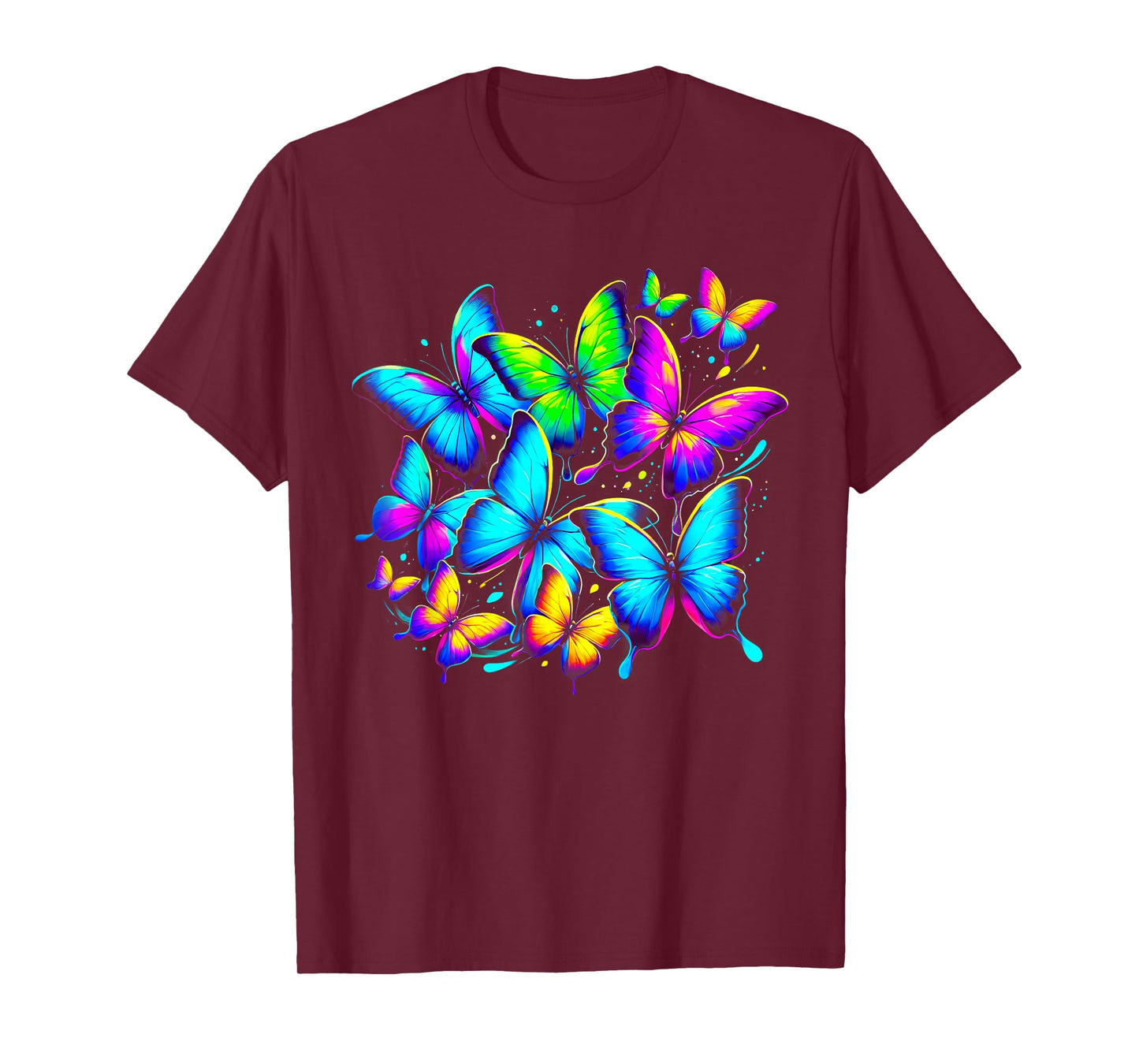 Rainbow Butterflies Graphic for Men Women Boys Girls T-Shirt