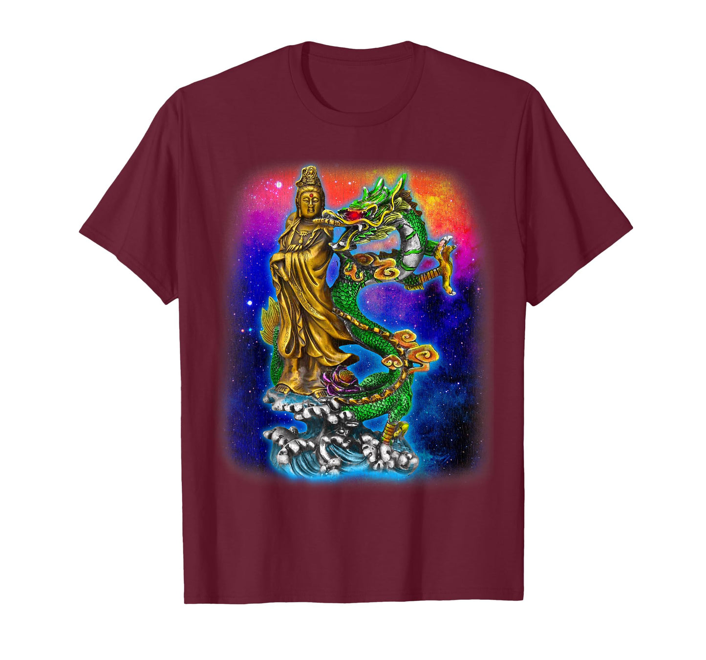 Guan Yin Guanyin Chinese Buddha Goddess Dragon T-Shirt