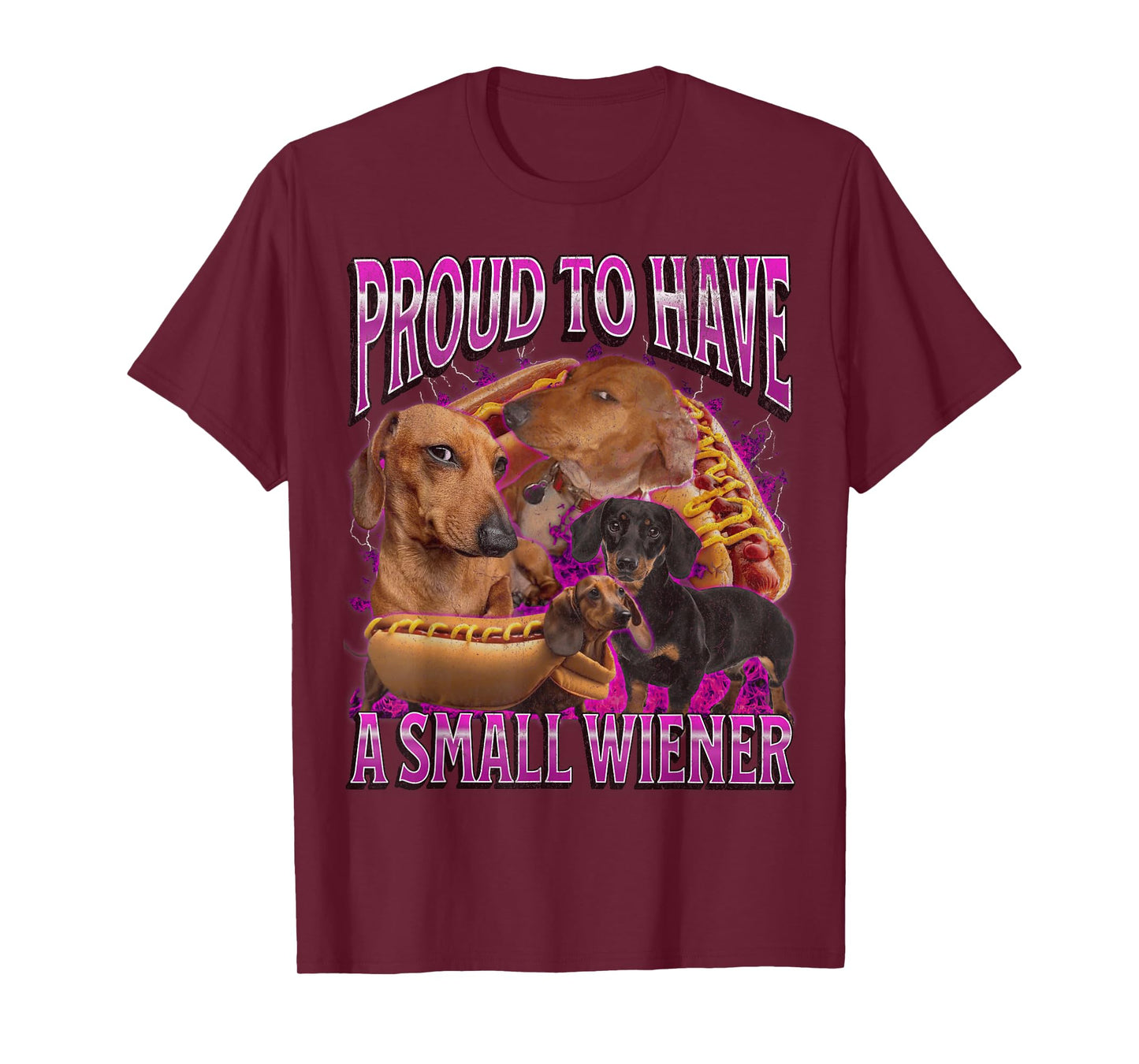 Proud To Have A Small Wiener Funny Offensive Dachshund T-Shirt