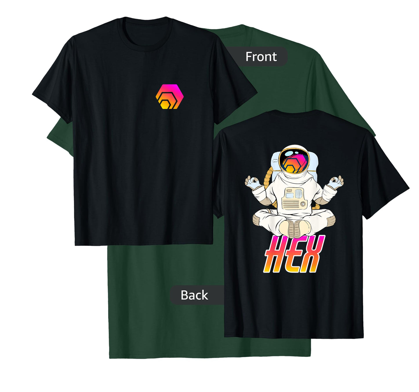 HEX Crypto Back Design Zen Yoga Cryptocurrency T-Shirt