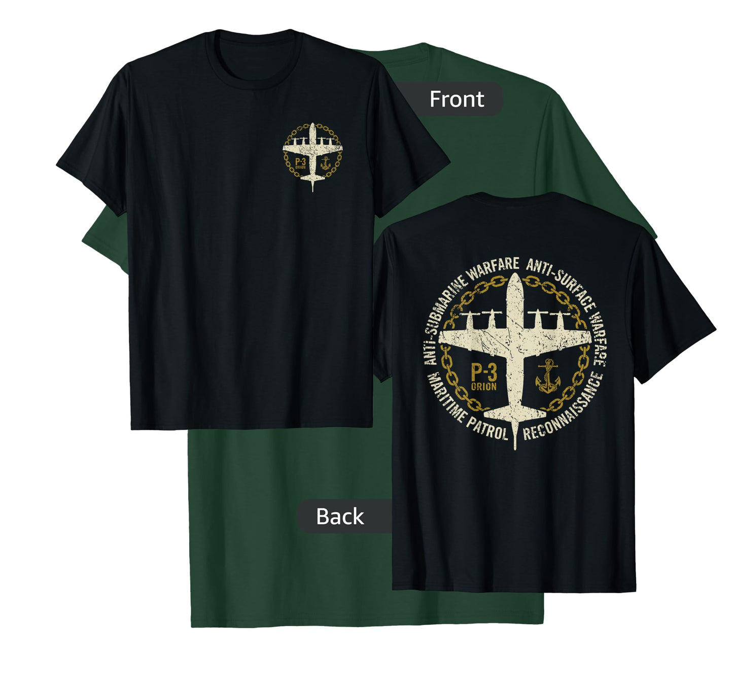 P-3 Orion Anti-Submarine Warfare Patrol Military Aircraft T-Shirt