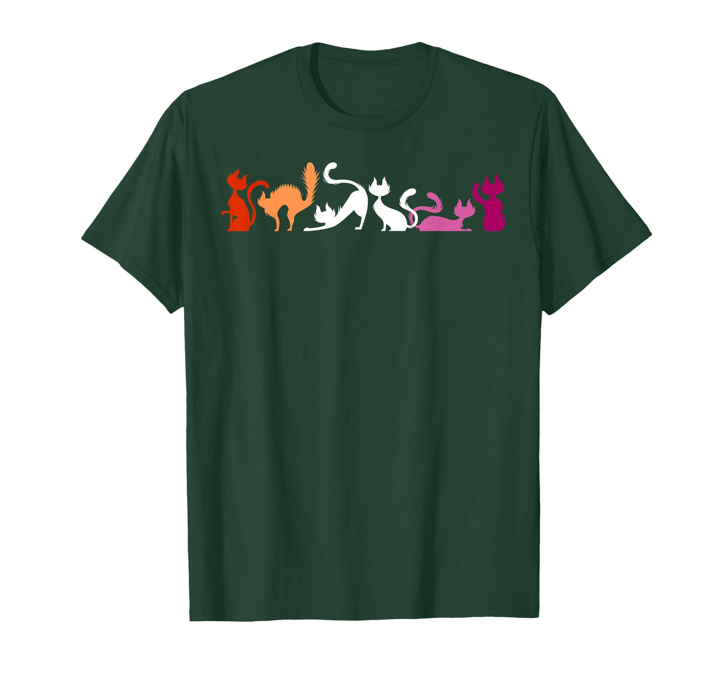 Playful Cats in Lesbian Pride Colors Stretch & Yoga T-Shirt