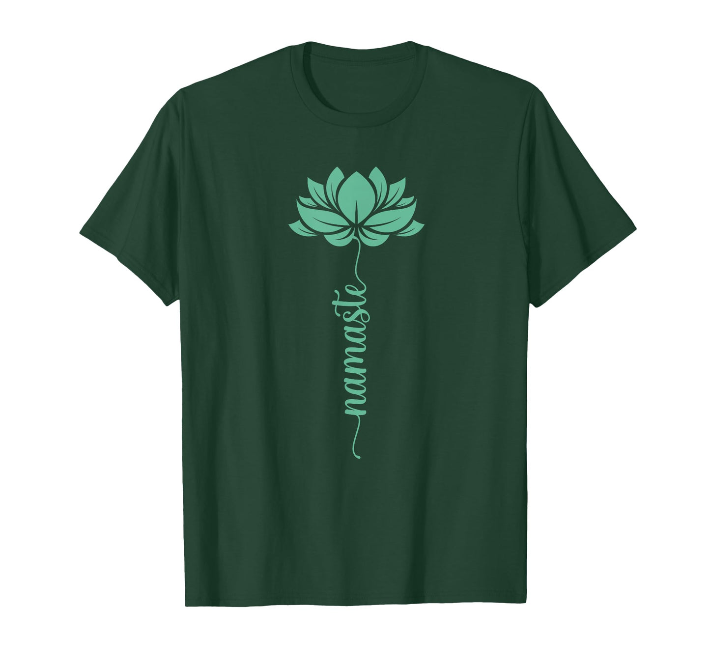 Namaste Yoga Lotus Flower Minimal Mint Green New Age Flower T-Shirt