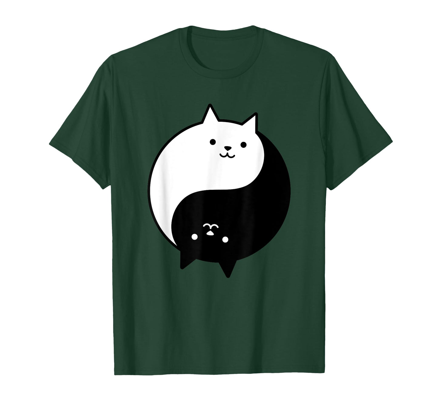 Cute Cats Yin Yang Yoga Zen Kitty Black and White Cat T-Shirt for Men Women Girls Kids