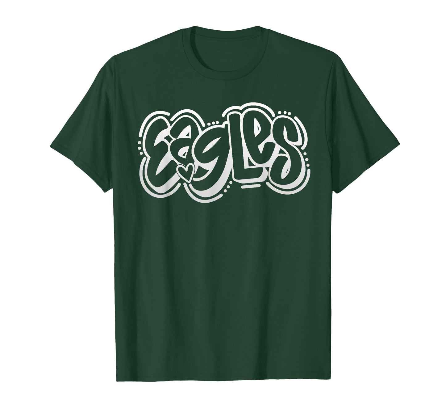 Vintage Eagles High School Go Eagles Pride Heart T-Shirt
