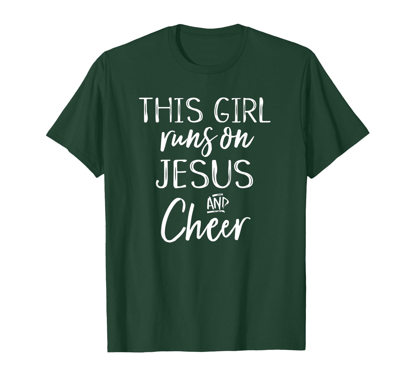 This Girl Runs On Jesus and Cheer Christian Cute Shirt