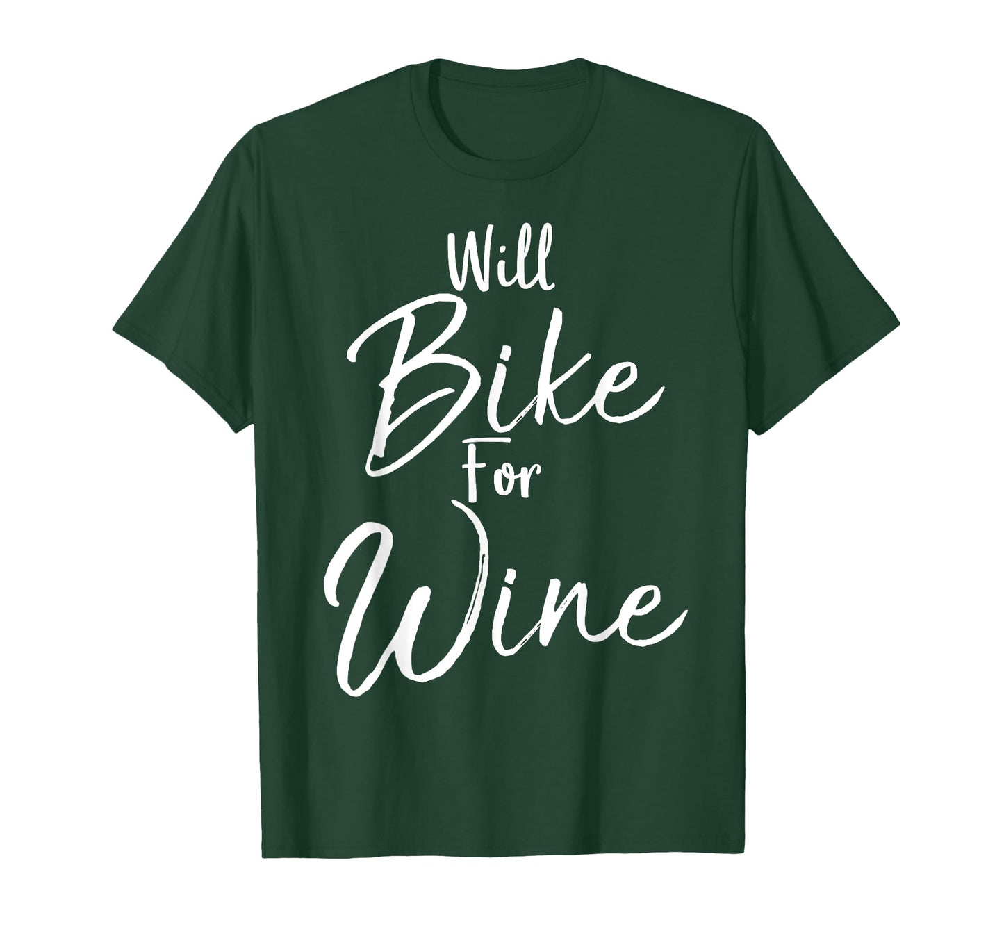 Will Bike for Wine Shirt Funny Biking Cycling Spin Tee T-Shirt
