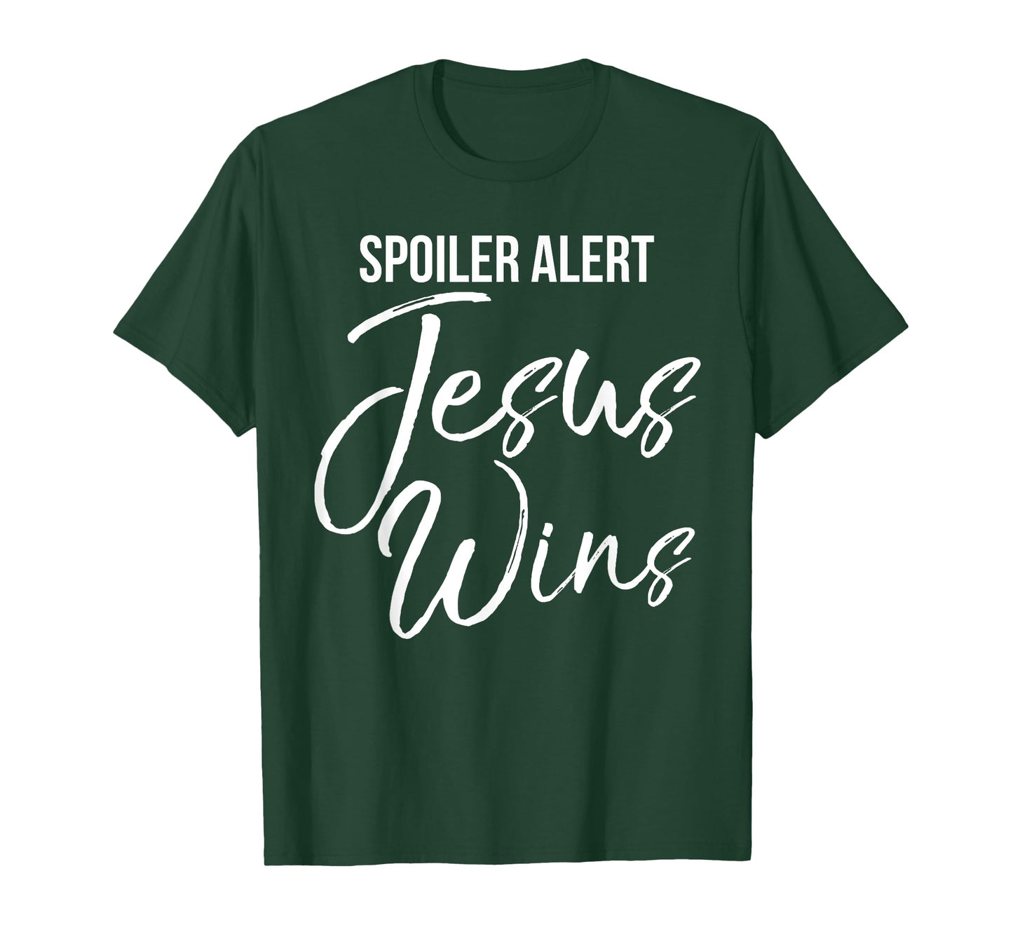 Spoiler Alert Jesus Wins Shirt Vintage Bold Christian Tee T-Shirt