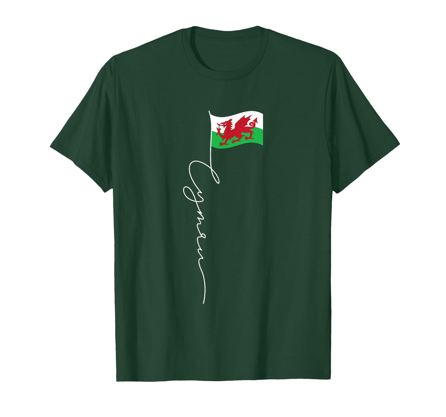 Wales Cymru Signature Flag Pole - Patriotic Welsh Flag T-Shirt