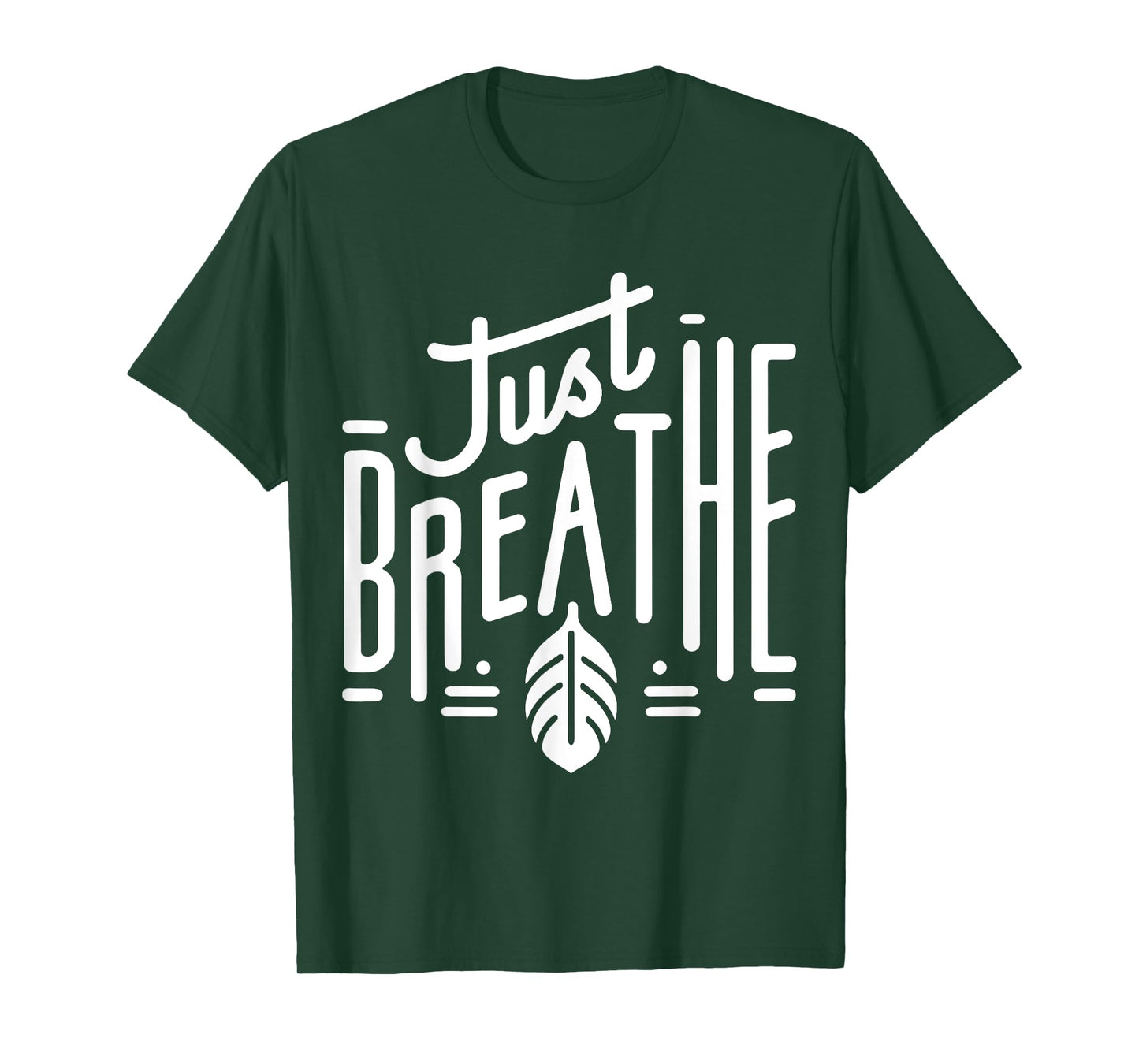 Just Breathe - Minimalist Mindfulness Print T-Shirt