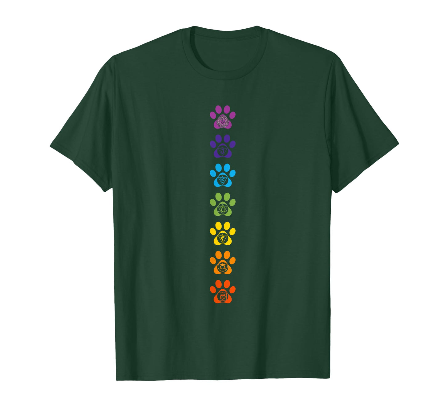 7 Chakras Puppy Paw Print Cute High Vibe Conscious T-Shirt T-Shirt