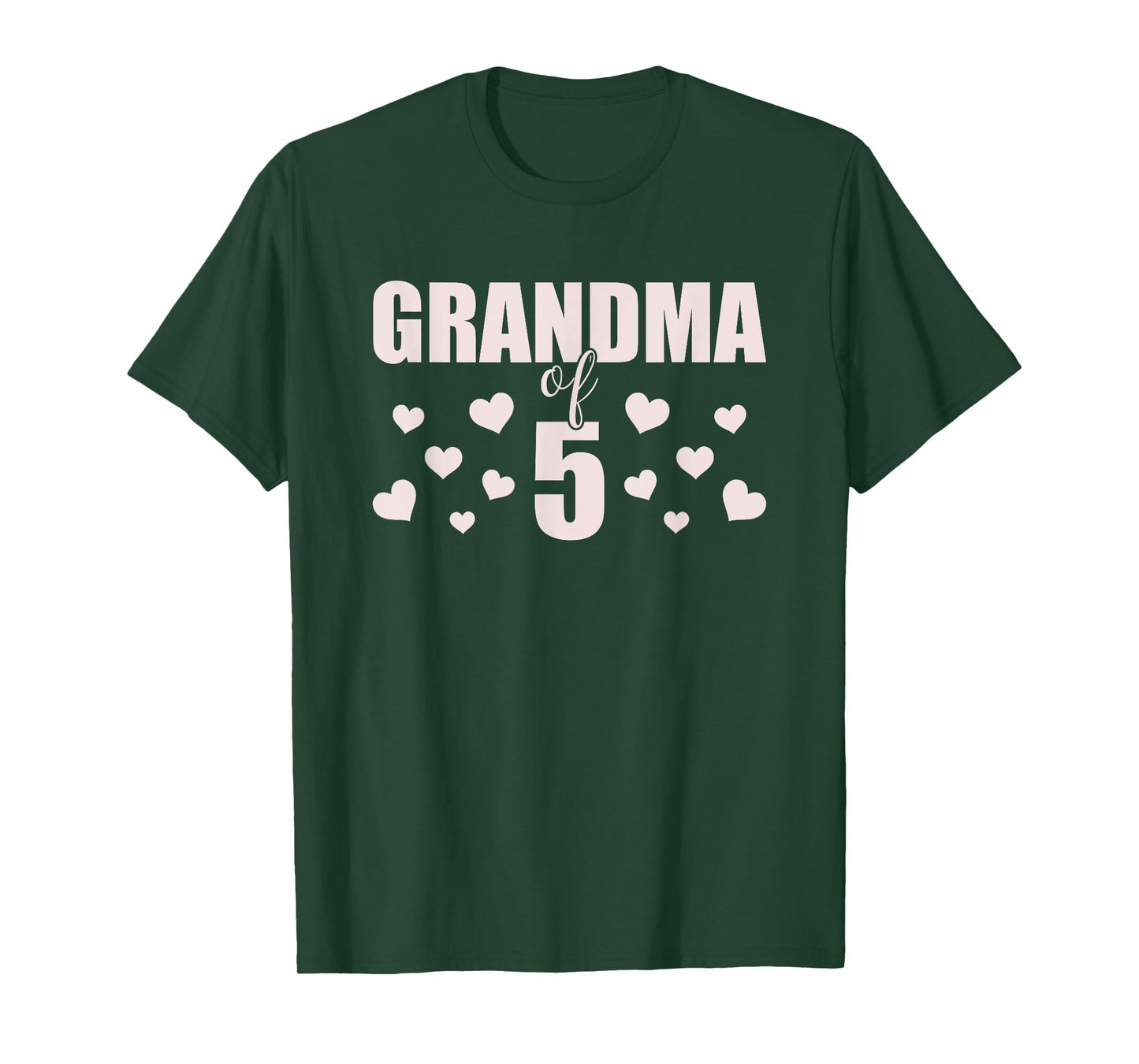 Grandma 5 Grandkids 5th Time Cubed Grandma Of Five T-Shirt