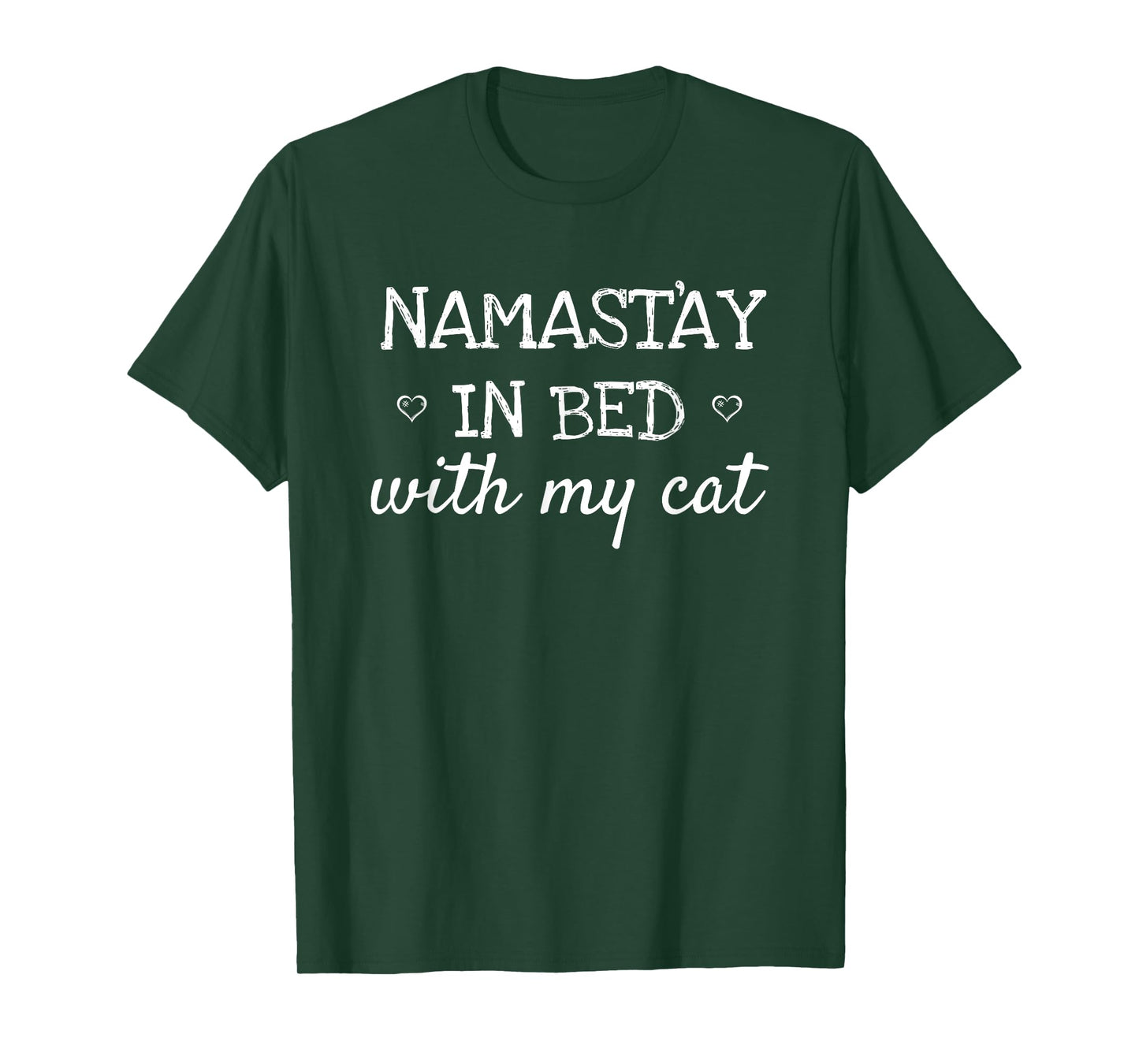 Namastay In Bed With My Cat Namaste Funny Parody Yoga TShirt T-Shirt for Men Women Girls Kids