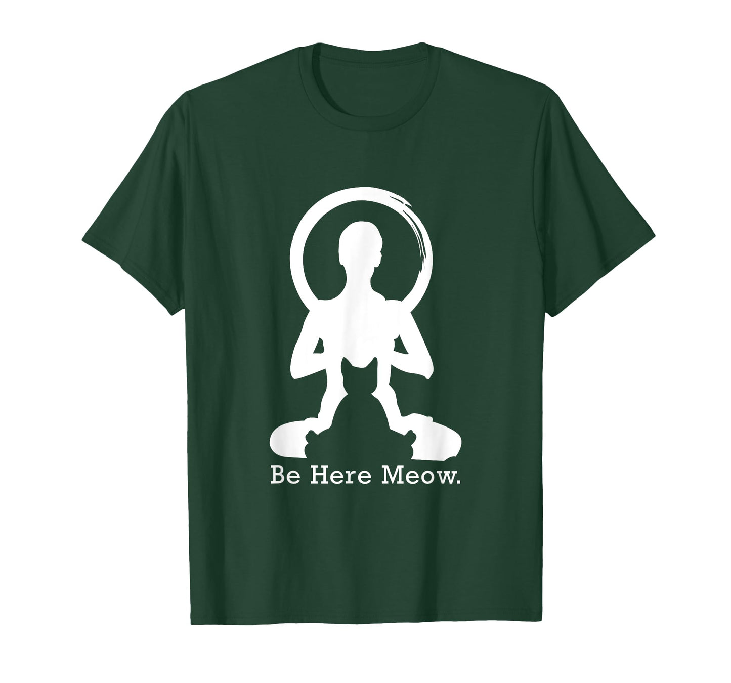 Be Here Meow T-Shirt, Funny Cat Lovers With Love Yoga Gift T-Shirt for Men Women Kids