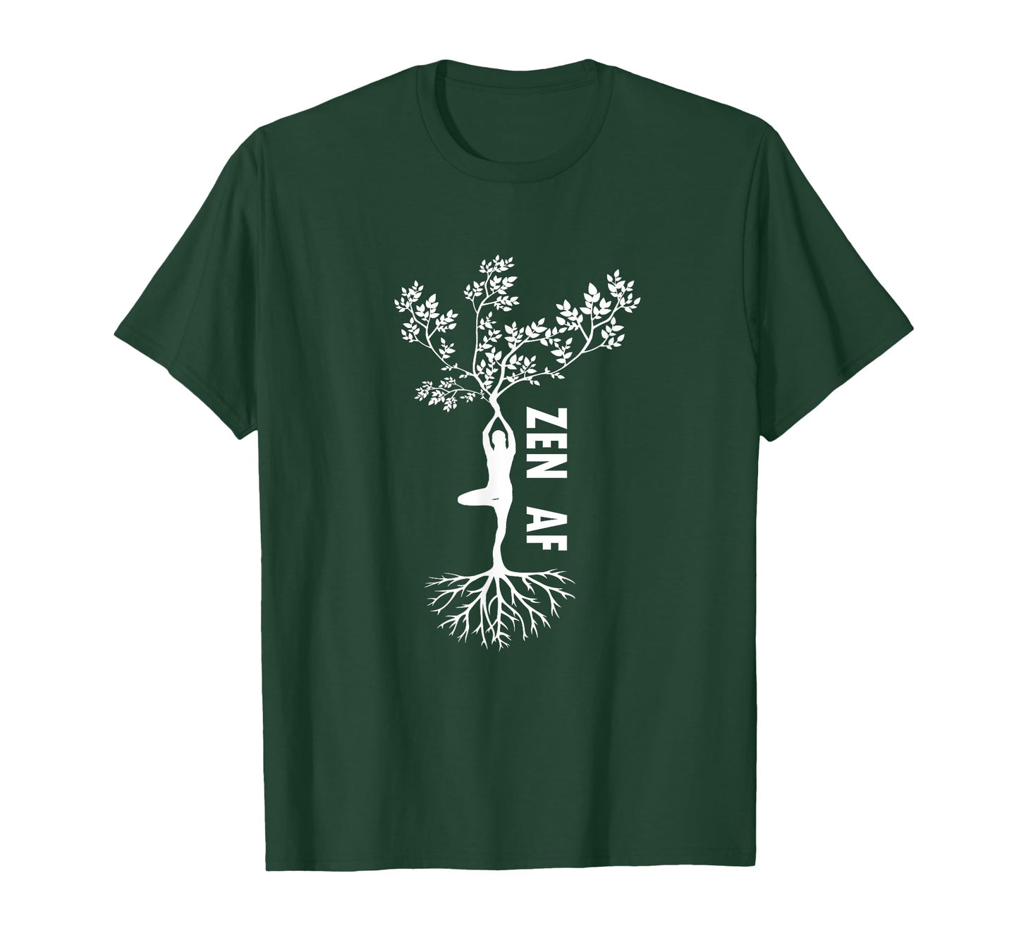 Zen AF T-Shirt Human Tree Cute Funny Yoga Meditation Gift T-Shirt