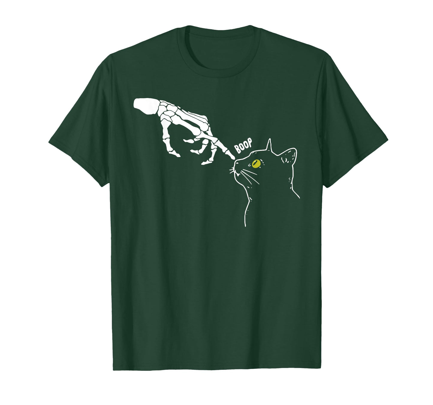 Halloween Skeleton Hand Cat Boop Funny Costume Cat Lovers T-Shirt