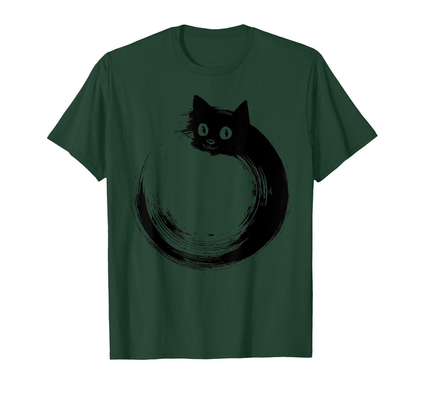 Dog Eat Doug Unisex-Adults Funny Cat Circle Meditation Japanese Zen T-Shirt