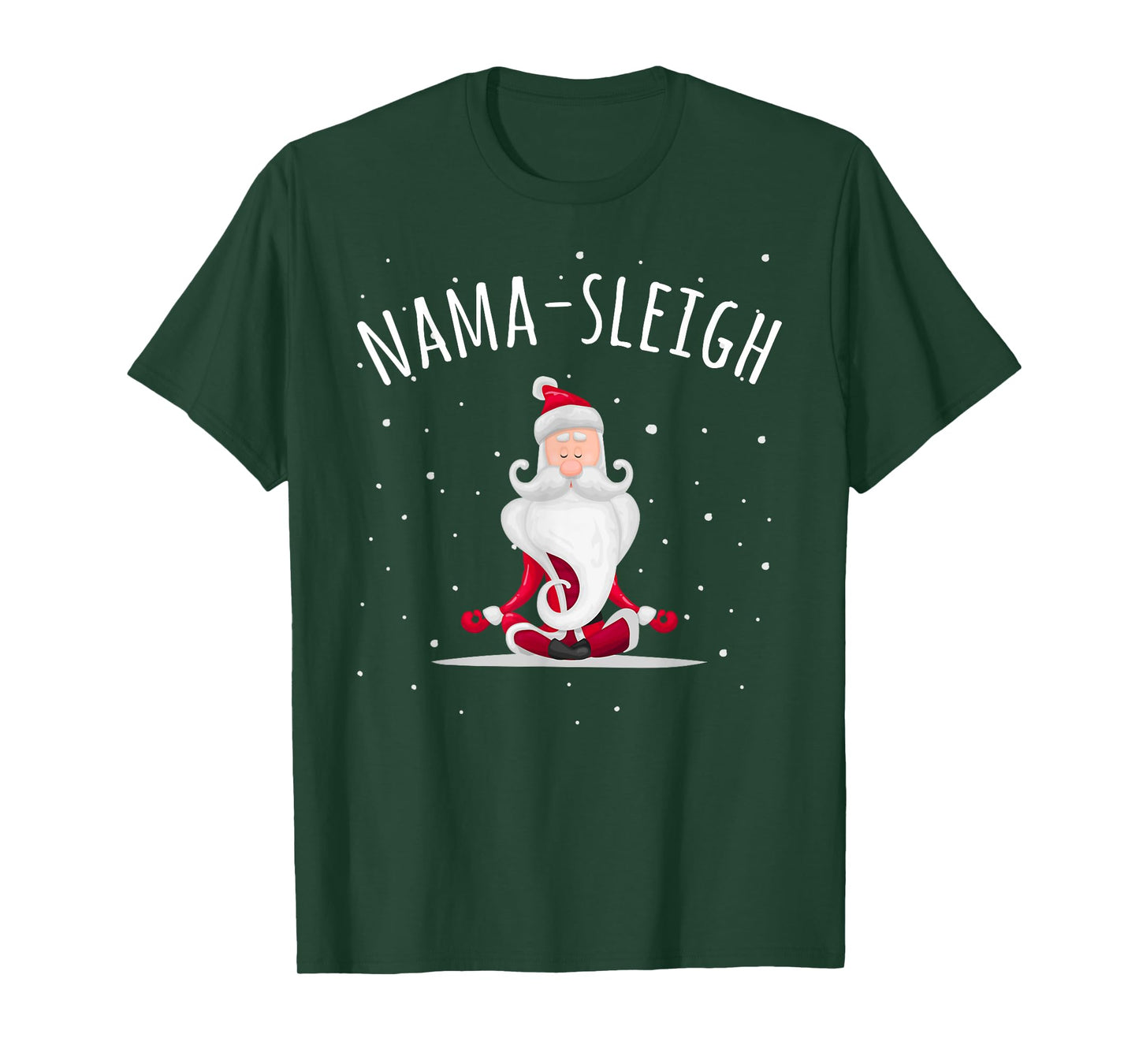 Nama-sleigh Namasleigh Funny Santa Yoga Christmas Lotus Pose T-Shirt