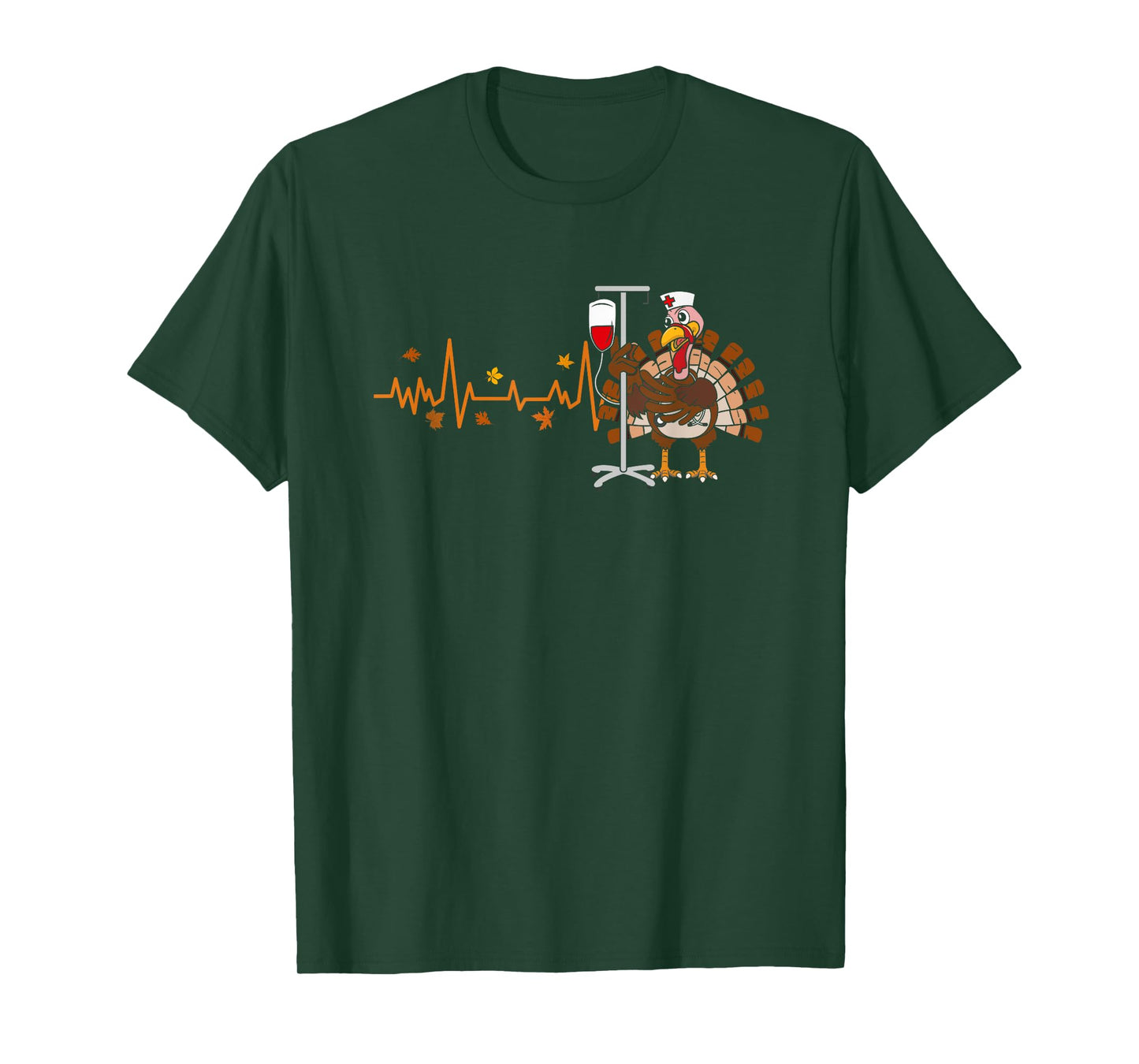 Heartbeat Turkey Nurse Thanksgiving Scrub Top Fall RN ICU ER T-Shirt