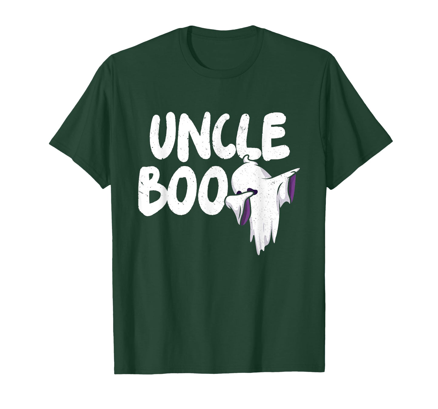 Uncle Boo Ghost Halloween Family Matching Spooky Dad Grandpa T-Shirt