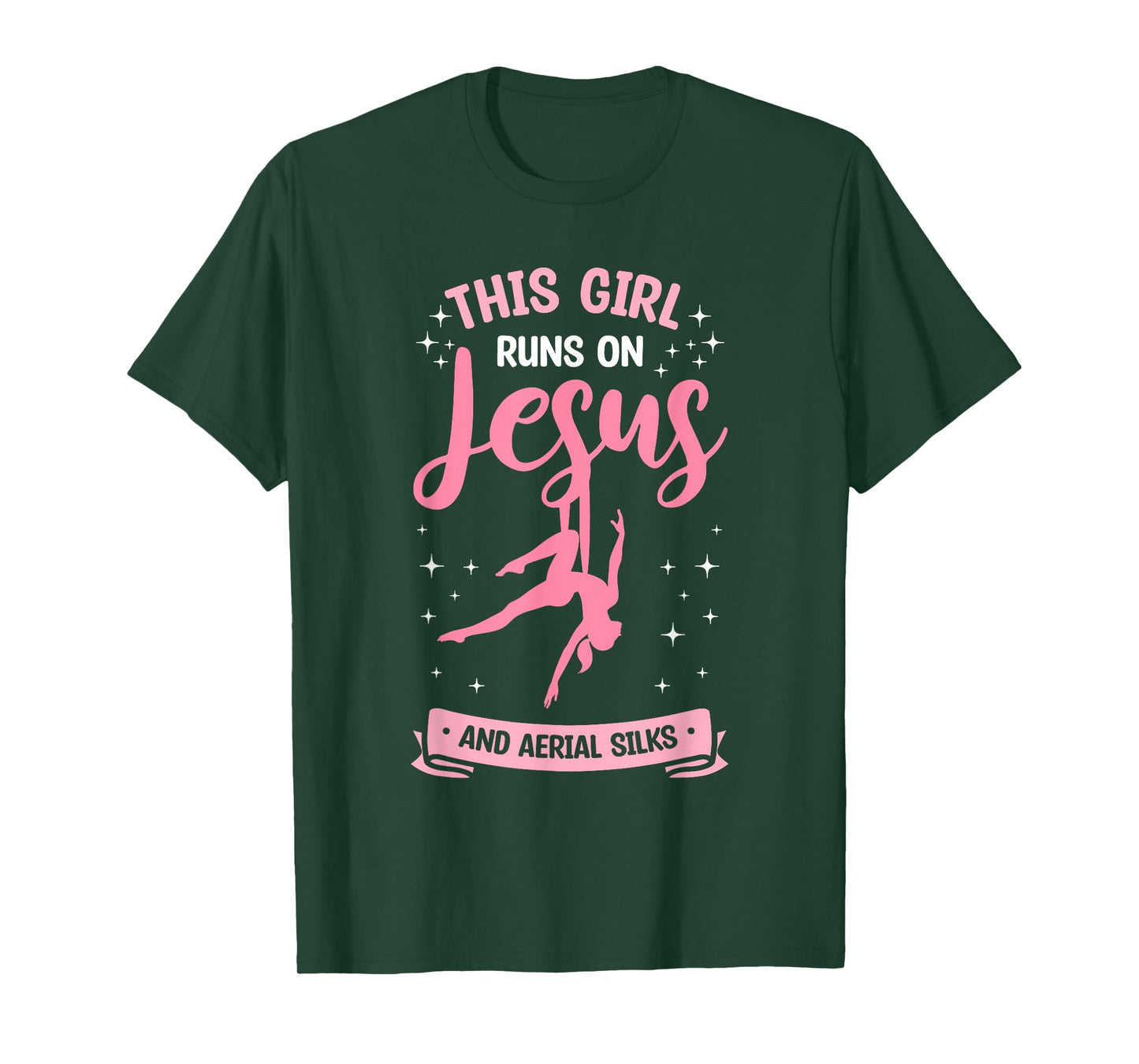 This Girl Runs On Jesus And Aerial Silks Aerial Yoga T-Shirt