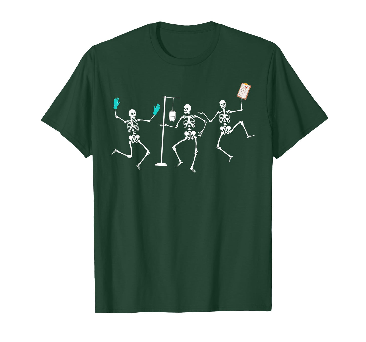 Funny Nurse Skeleton Halloween healthcare Crew Skeleton T-Shirt