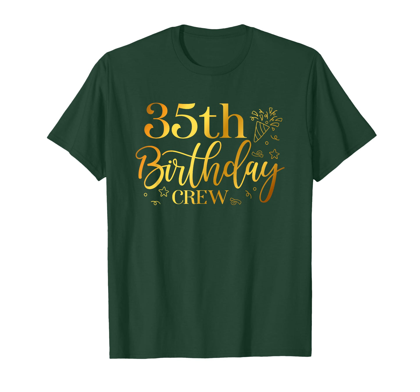 35th Birthday Crew 35 Years Old Bday Matching Group Party T-Shirt
