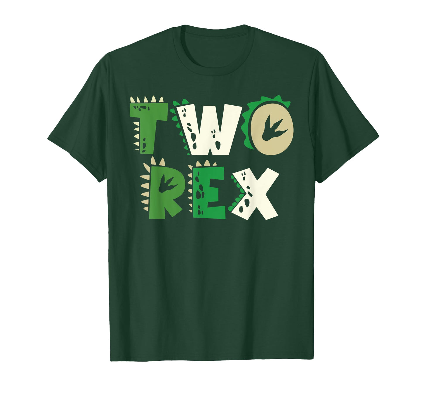 Two Rex Dinosaur Birthday Shirt For 2nd Birthday Boys Girls T-Shirt