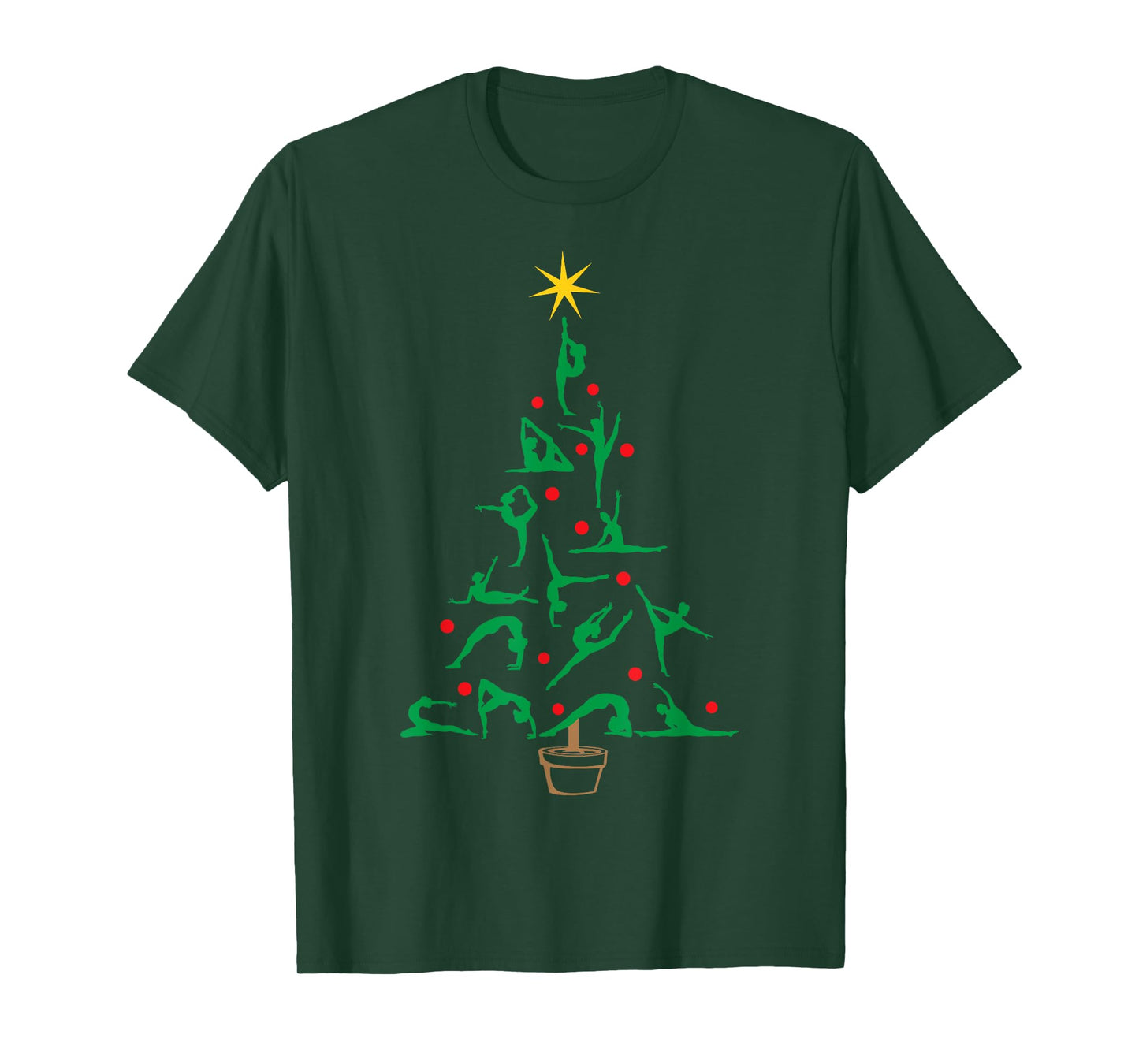Xmas Gymnastics Yoga Christmas Tree T-Shirt