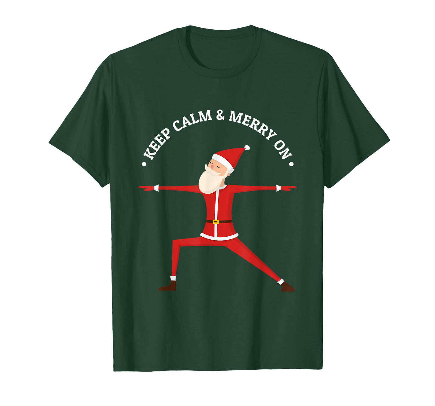 Yoga Fans Merry Christmas Stress Santa Meditation Namaste T-Shirt