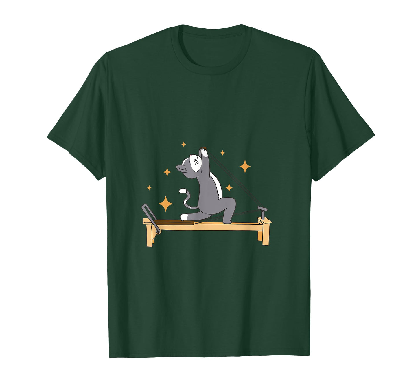 Cat Doing Pilates Workout Routine Men Women Kids T-Shirt