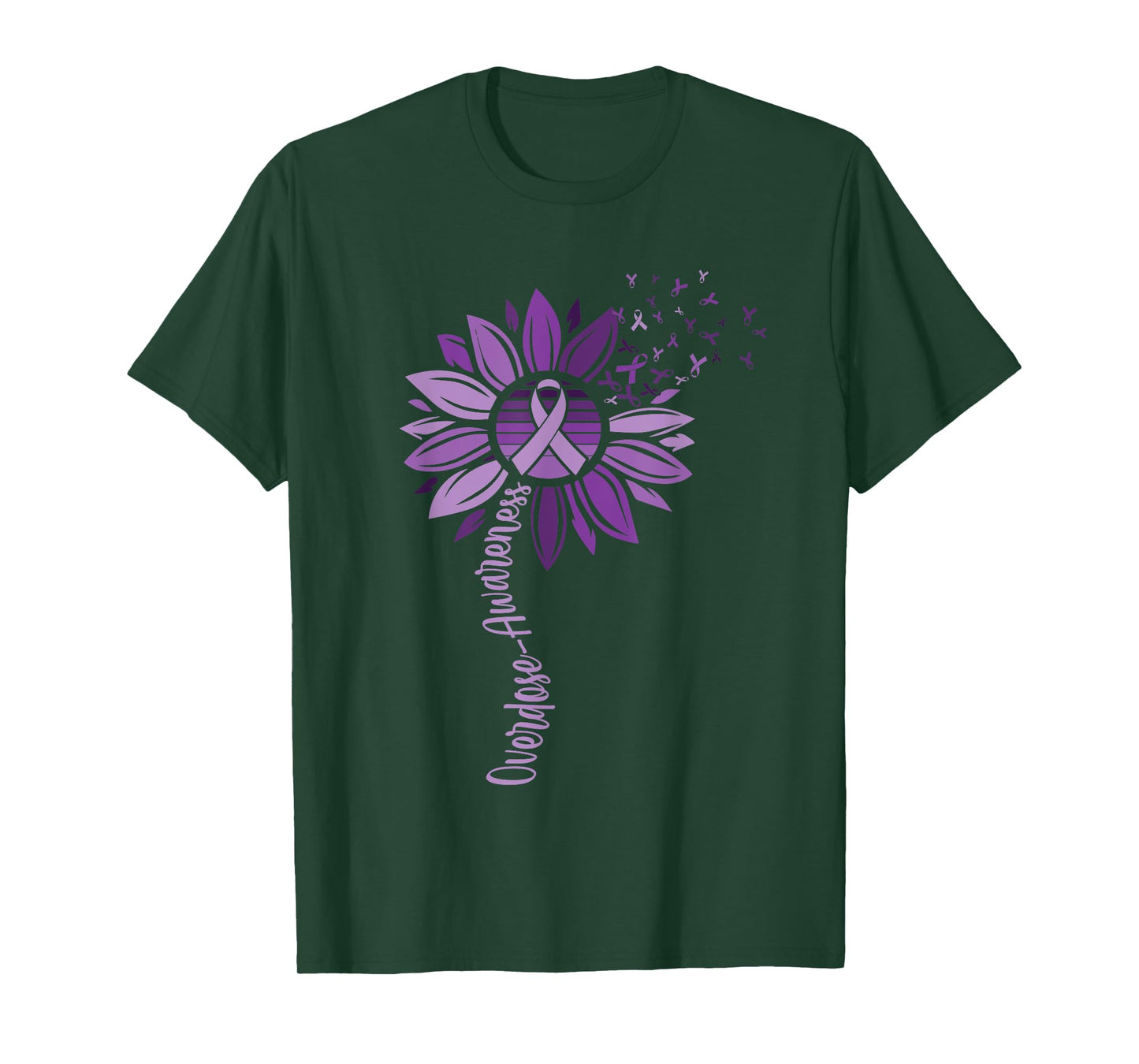 Sunflower Ribbons Overdose Awareness T-Shirt