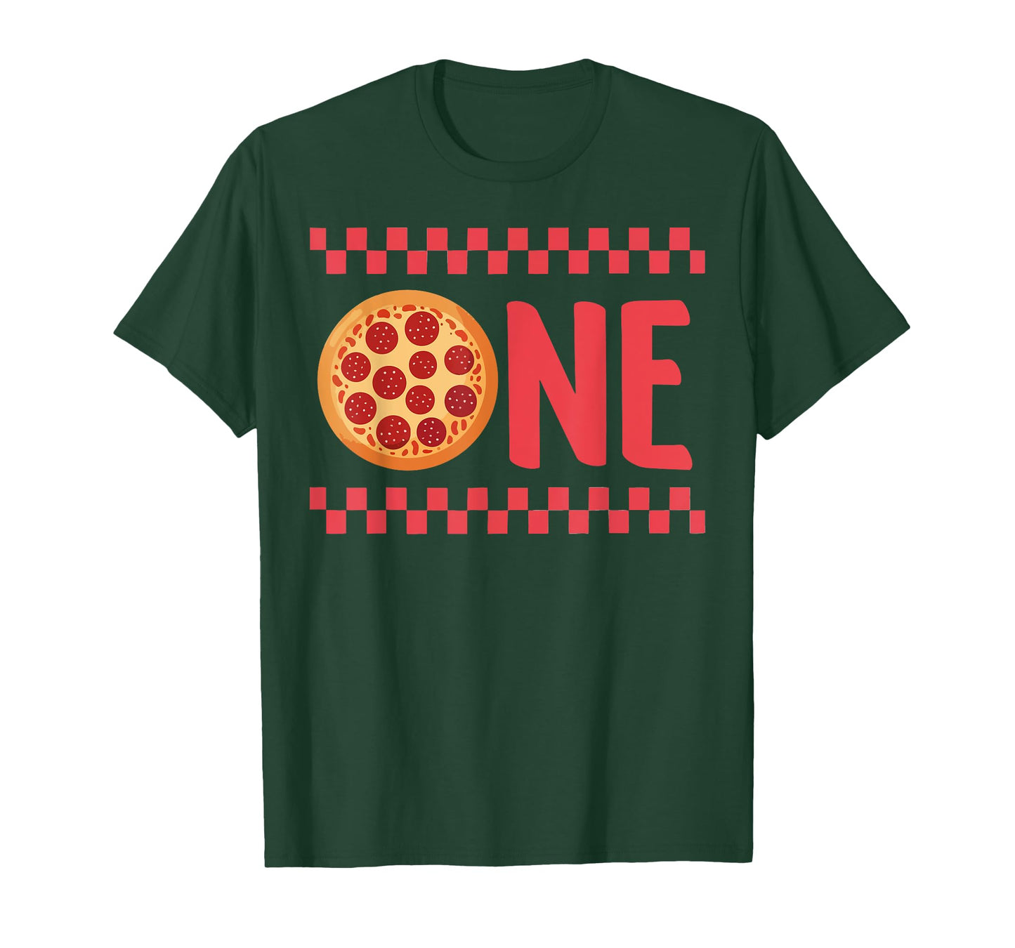 One 1st Birthday Family 1st Pizza Checkered Family Matching T-Shirt