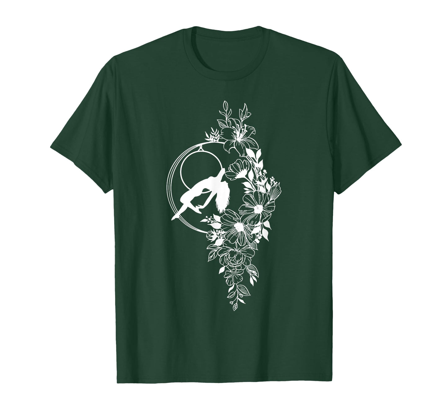 Retro Aerial Hoop Floral Hoop Women Dancer Aerial Acrobatics T-Shirt