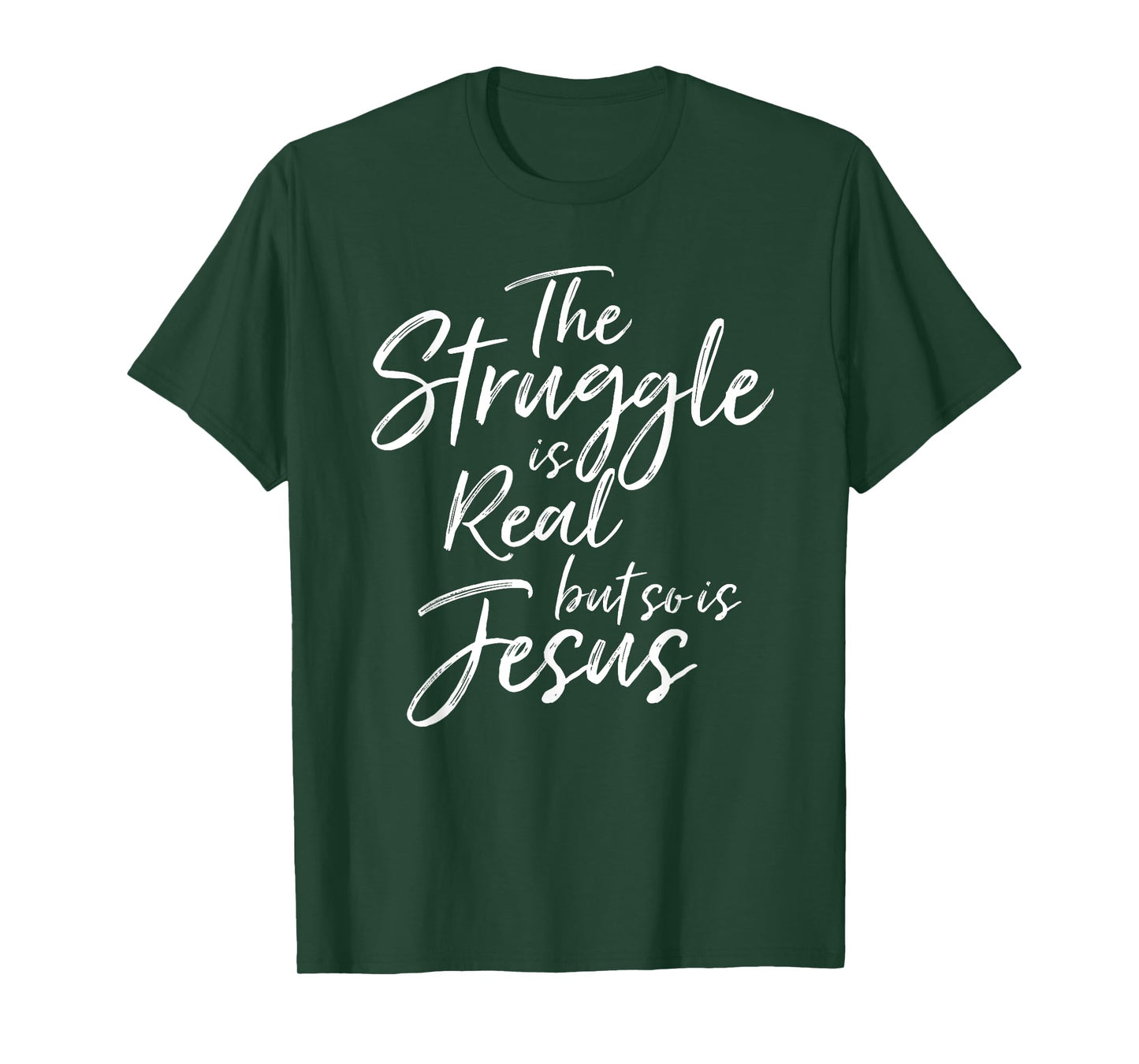Vintage Christian THE STRUGGLE IS REAL BUT SO IS JESUS SHIRT T-Shirt