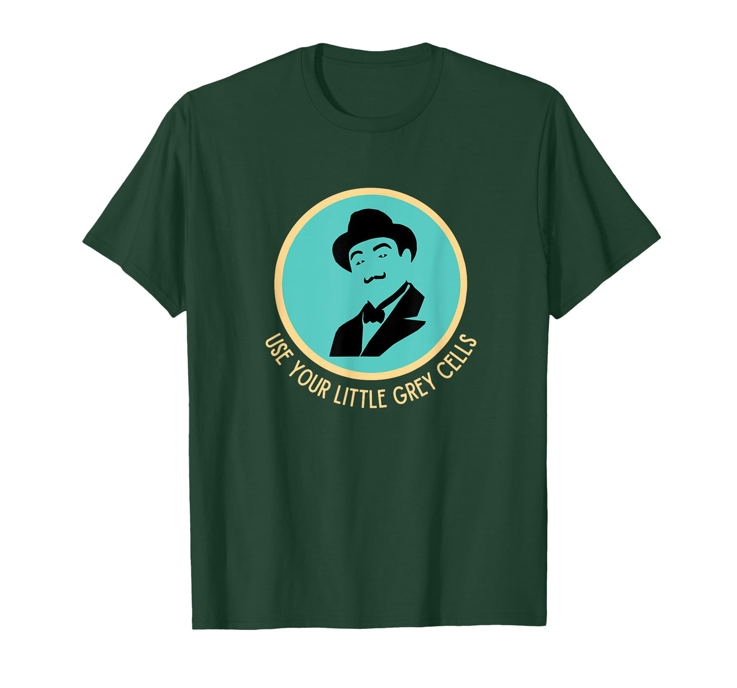 Poirot Use your little grey cells Hat Mustache vintage blue T-Shirt