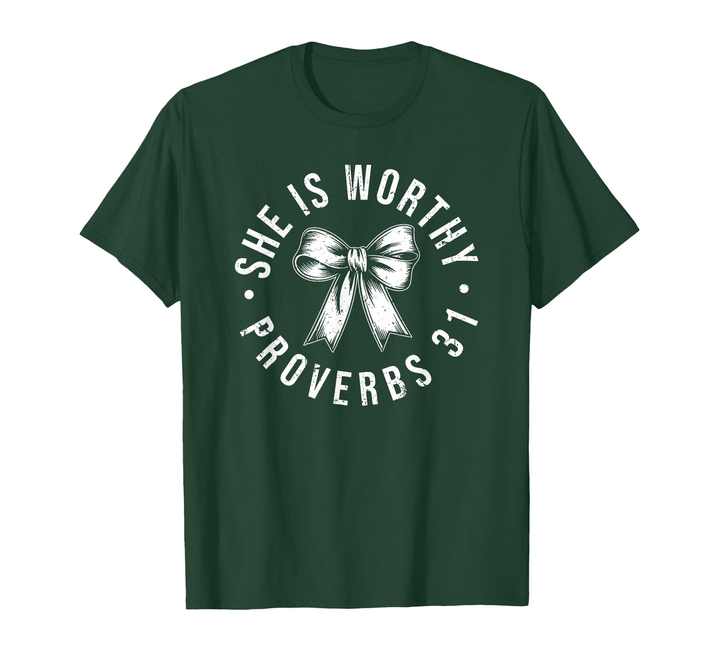 She Is Worthy, She is Worthy Bow, Christian Coquette Girly T-Shirt