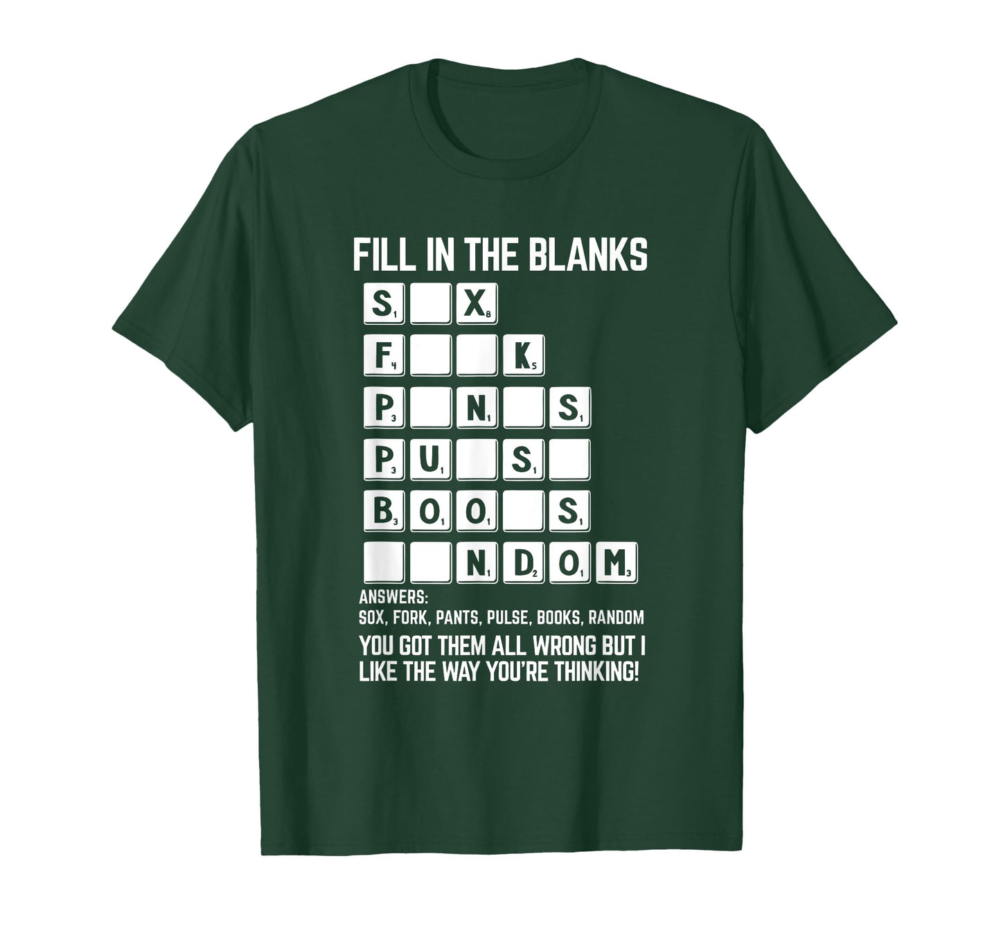 Dirty Mind Test Fill In The Blanks Apparel T-Shirt
