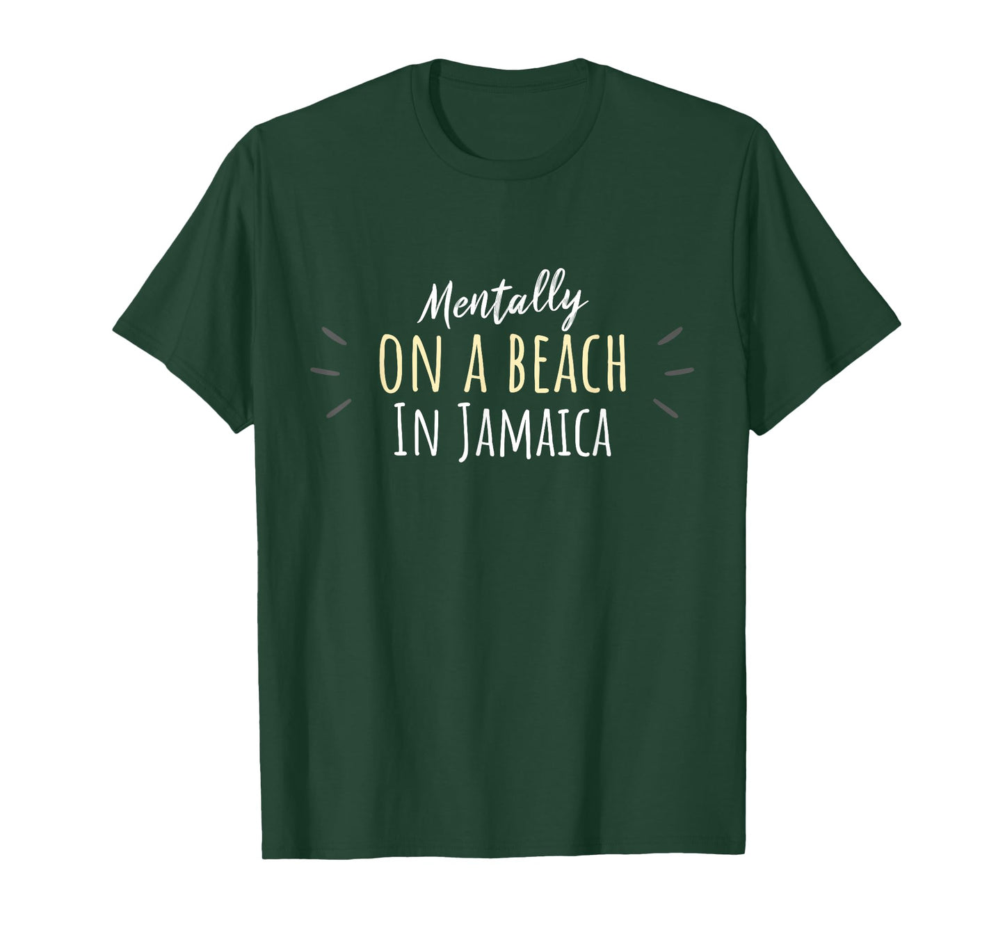 Mentally On A Beach In Jamaica - Cute Jamaican Souvenir T-Shirt