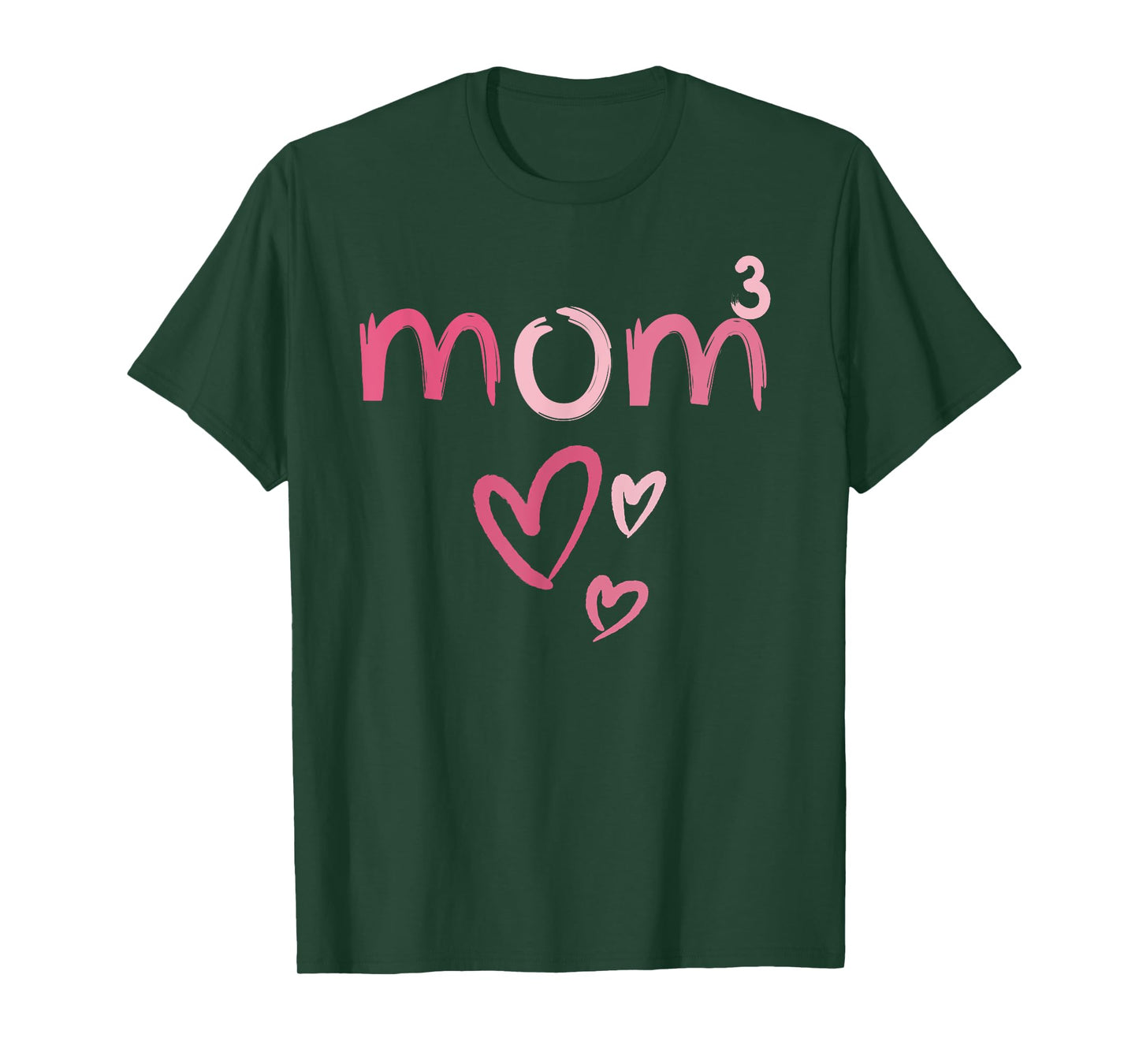 Mom3 Heart Mother of Three Mama of 3 Gifts Mothers Day T-Shirt