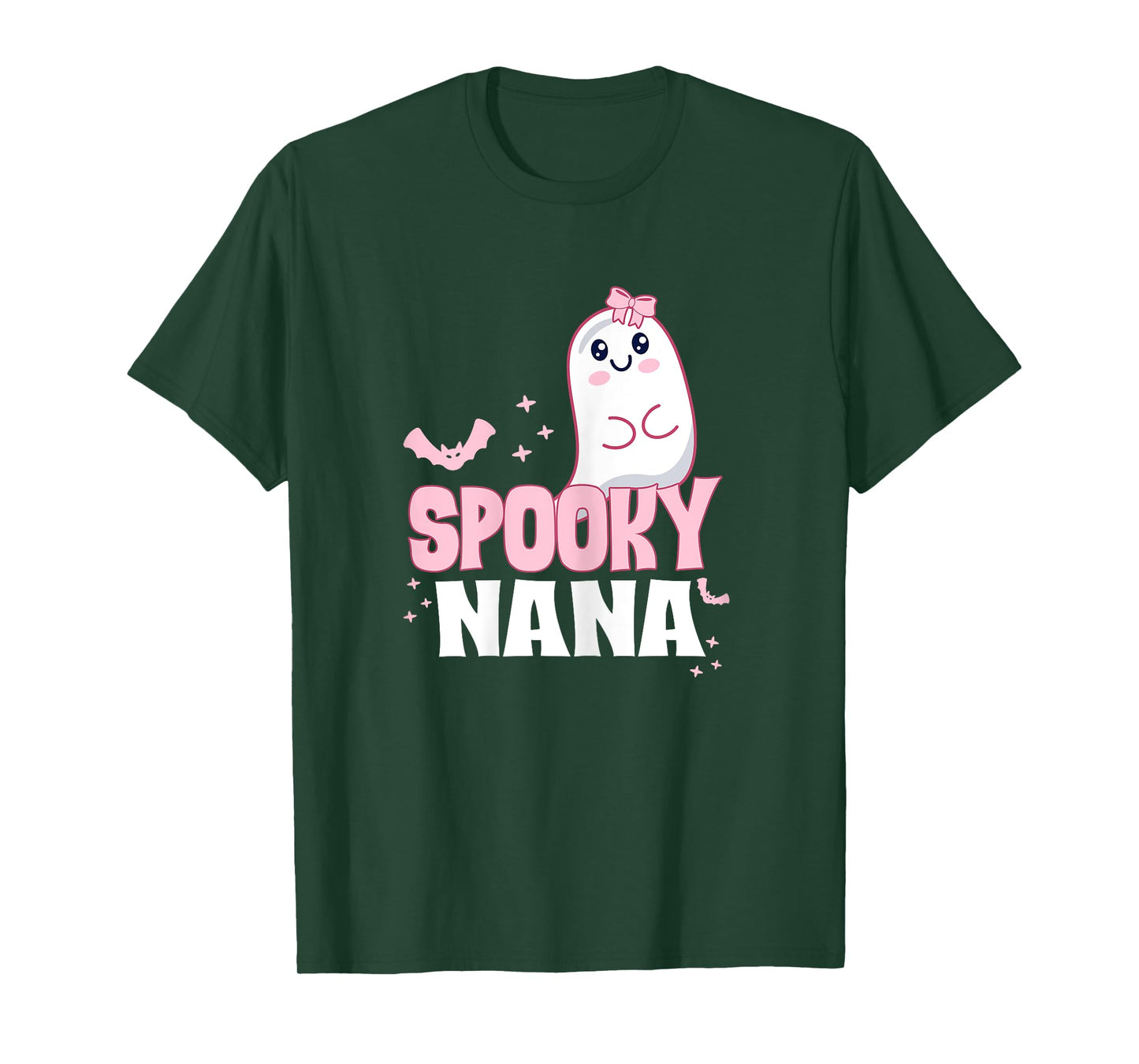 Spooky Nana Family Cute Pink White Ghost Boo Halloween T-Shirt