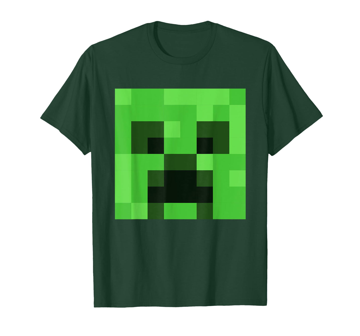 Minecraft Creeper Pixelated Big Face Character T-Shirt
