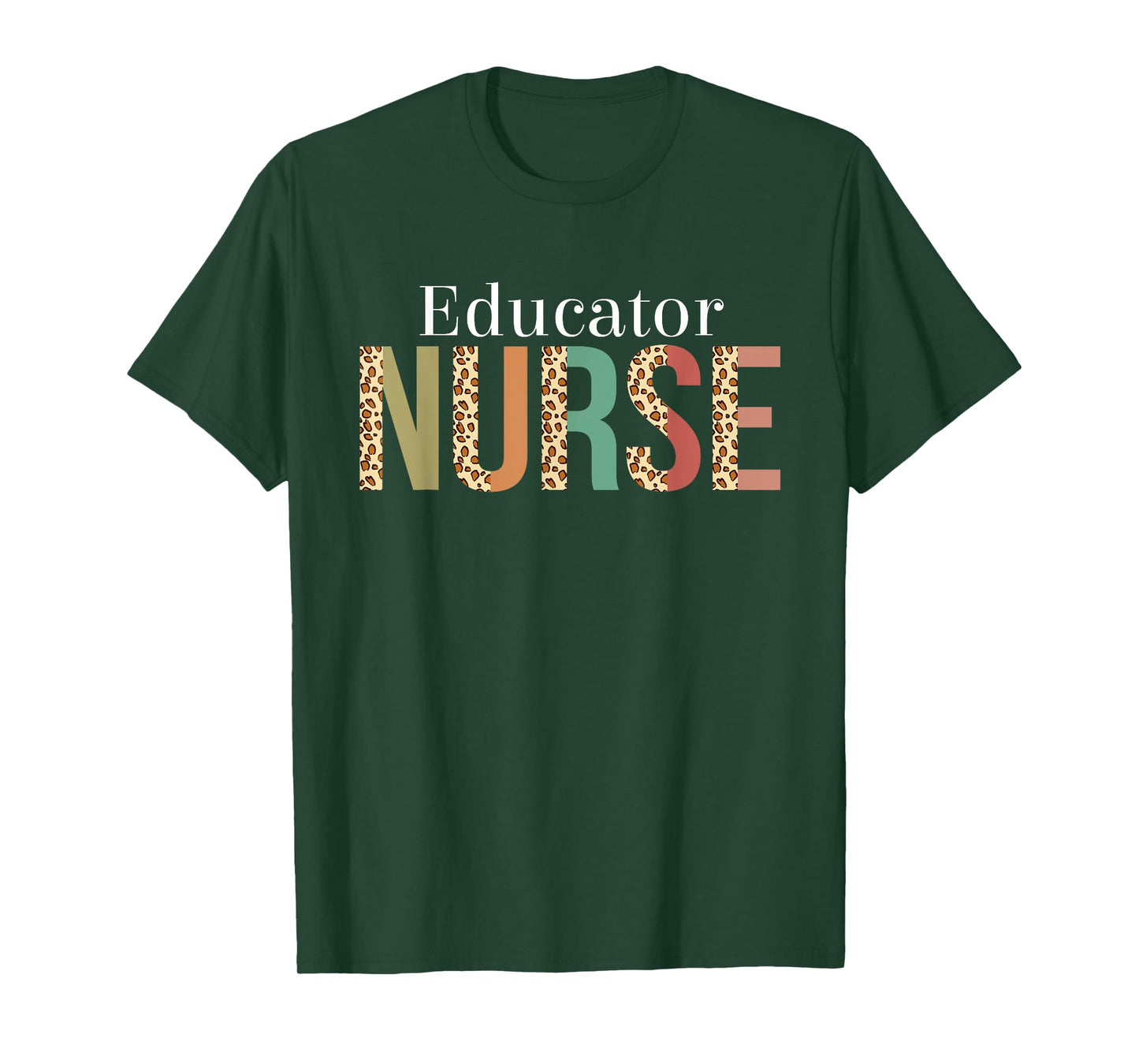 Leopard Educator Nurse Gifts Womens Nursing Apparel T-Shirt