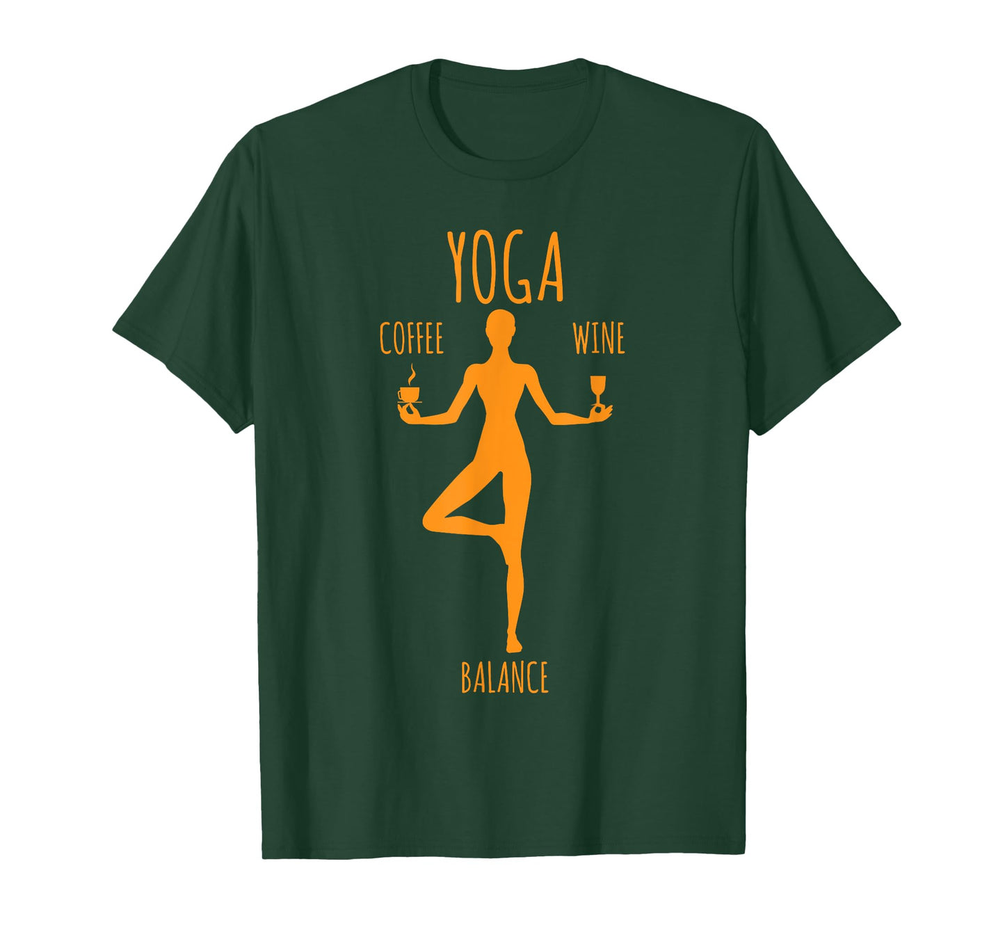 Yoga Balance - Coffee & Wine Yoga Lover Funny Gift T-Shirt