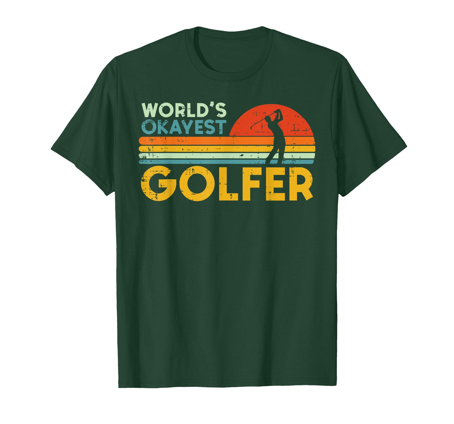 Worlds Okayest Golfer Retro Golf Joke Dad Men Women Kids T-Shirt