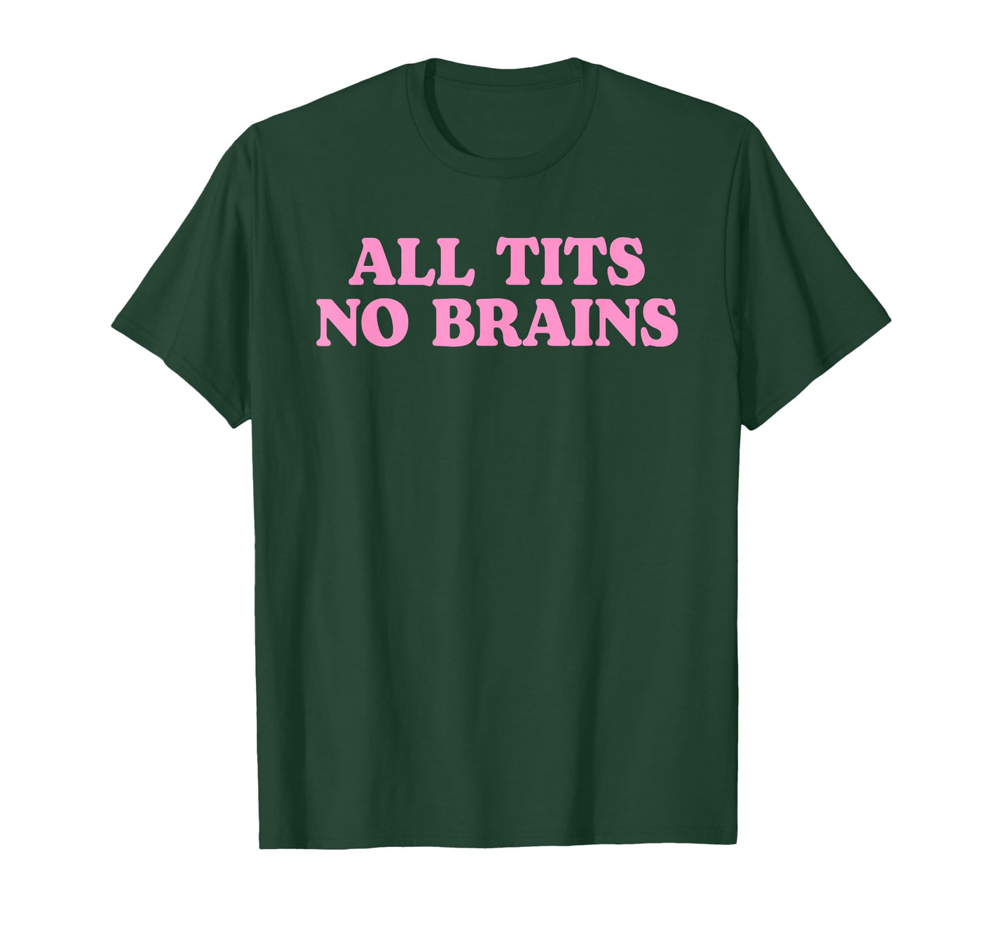 All Tits No Brains Funny Women Girls Sarcastic Saying T-Shirt