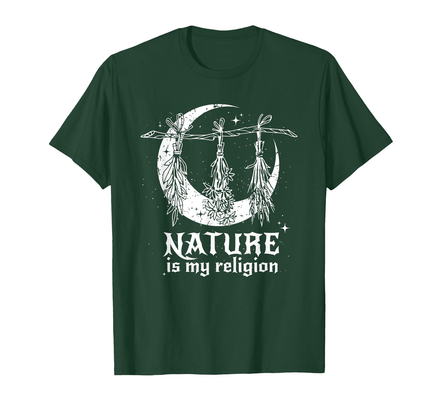 Nature Is My Religion Crescent Moon Wicca Pagan Witch Lover T-Shirt