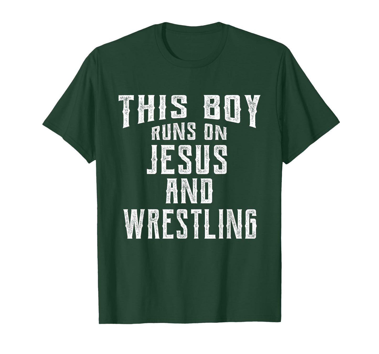 This Boy Runs On Jesus And Wrestling T Shirt Christian Gift T-Shirt